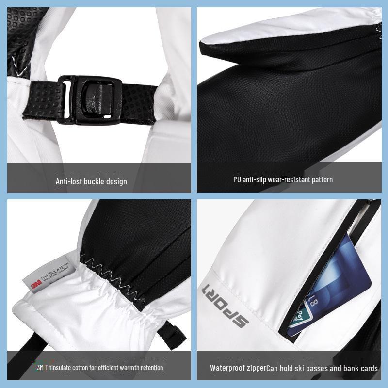 Windproof & Waterproof Touch Screen Ski Gloves for Men & Women – Thickened, Warm, Cold-Proof for Autumn & Winter Cycling/Sports