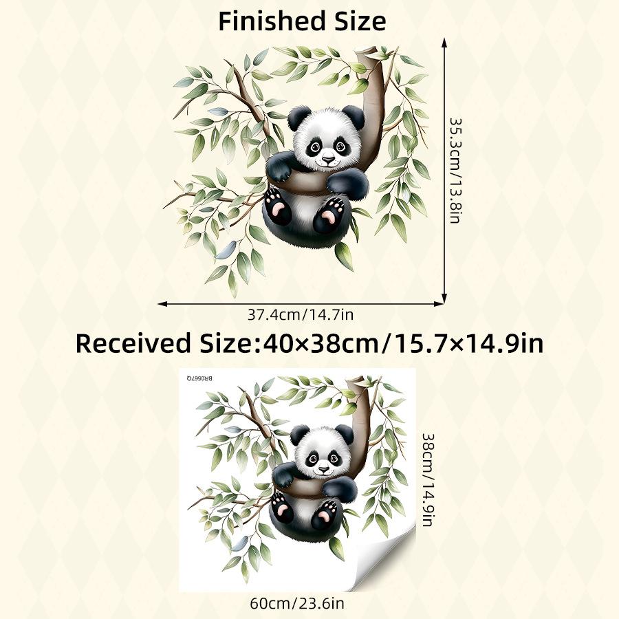 Милые мультяшные красные панды на ветке, Настенные наклейки, Самоклеящийся декор для детской комнаты, Украшение для фоновой стены 38x40CM разноцветный