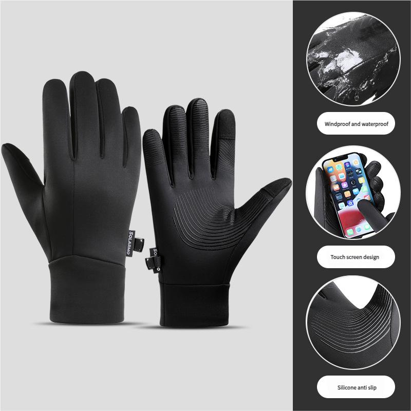 Winter Riding Gloves with Touchscreen & Non-Slip Grip, Thermal Windproof Gloves for Cycling and Outdoor Sports - Men Women Cold Protection