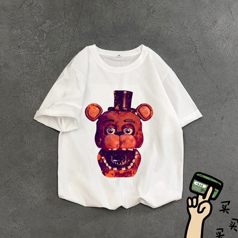 Five Nights At Freddys T-shirts Game FNAF Women Men Short Sleeves Casual Tops Anime Clothing Summer Oversize Clothes Adult Tees