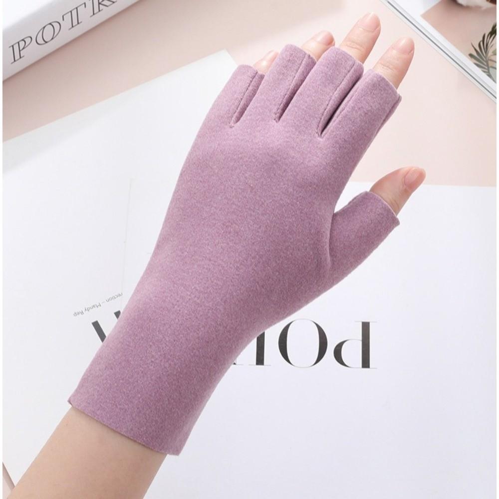 German Velvet Half Finger Gloves Short Semi-Finger Mittens New Warm Gloves Autumn Winter