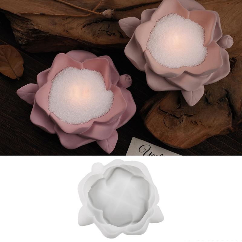 Flower Resin Tray Mould Food Grade Silicone Floral Dish Silicone Molds For Candle Holder Soap Jewelry Storage Tray