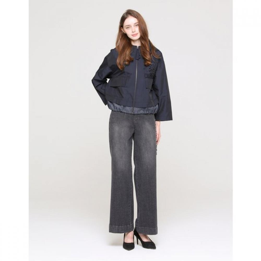 SON JUNG WAN Logo Beading Denim Block Jumper Zjp6363010