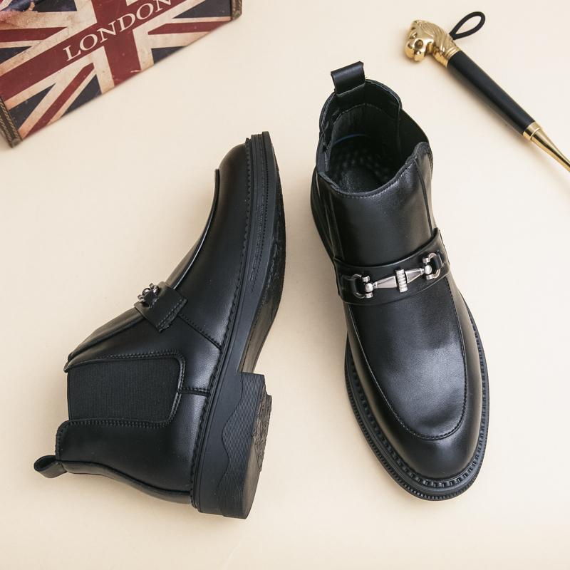 Fashion New Handmade Casual Leather Men Chelsea Boots British Style Leisure Walk Brogue Shoes Fashion Casual Business Outdoor Ankle Boot