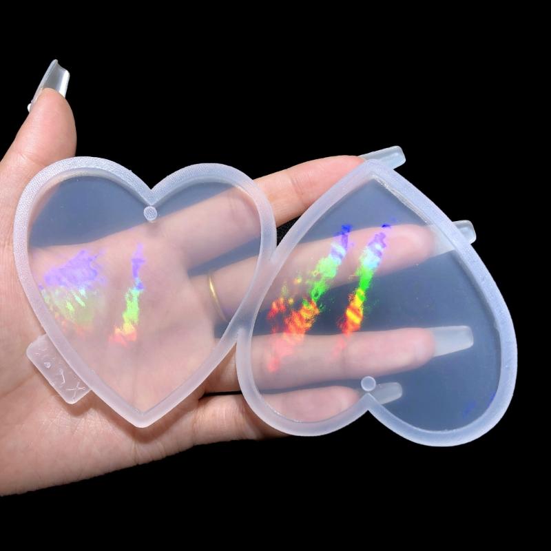 Shiny Light and Shadow Ornaments Silicone Epoxy Keychain Mold DIY Earrings Pendant Jewelry for Valentine Gift Crafts