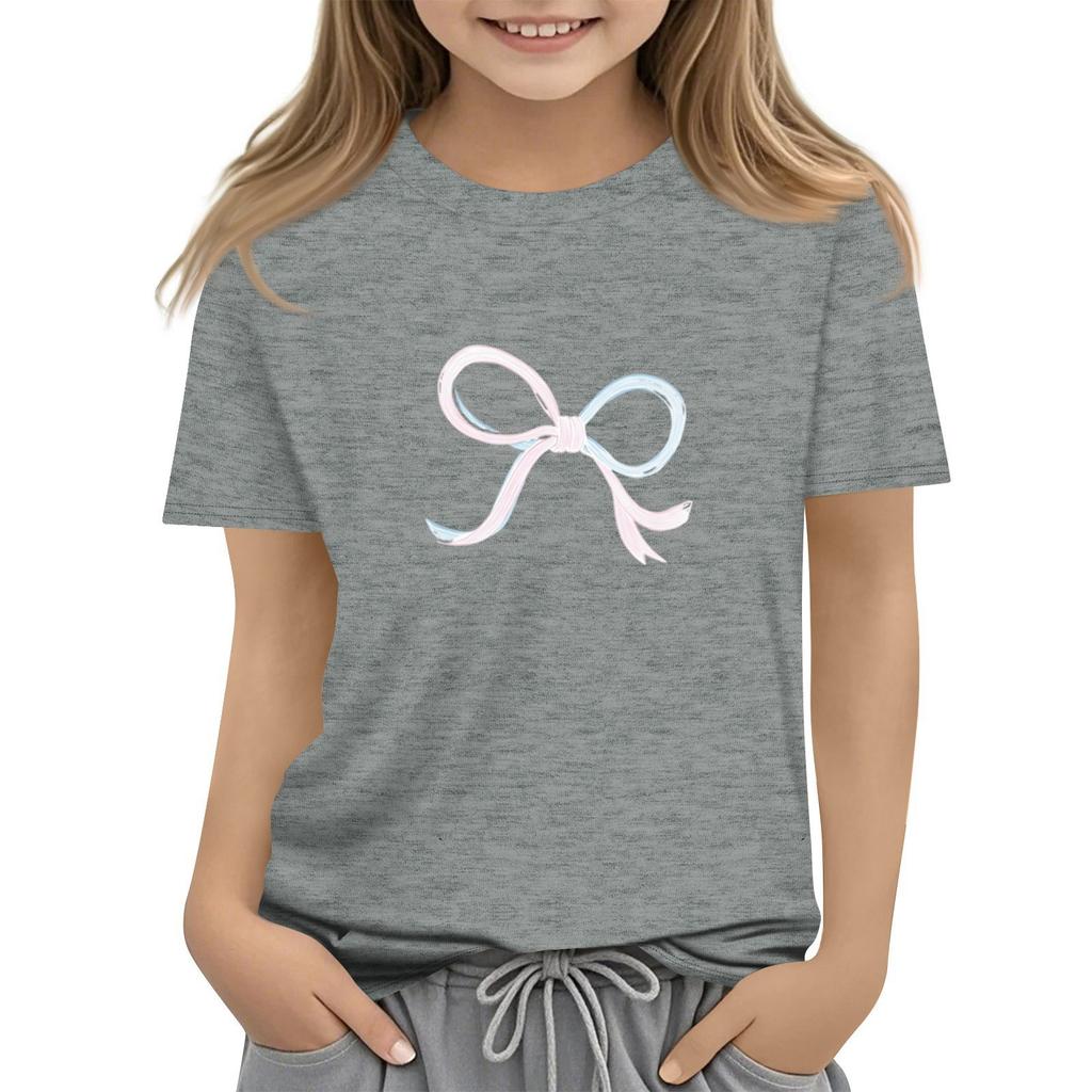 Children's Daily Casual Short-sleeved Printed Tops T-shirt