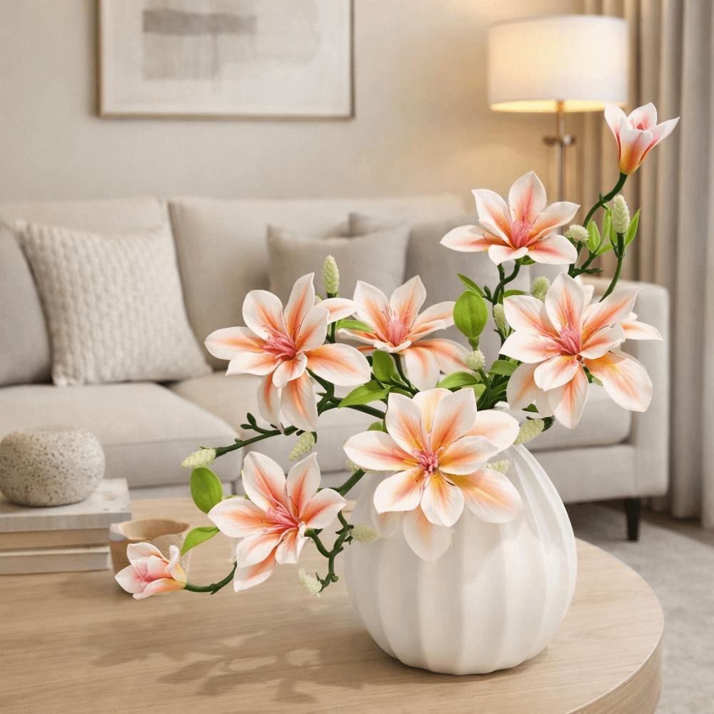 Real Touch Artificial Magnolia Flower Realistic Faux Magnolia Branch  Home Furnishing
