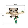 Exquisite Elegant Cute Bamboo Leaf Panda Brooch Stylish Mini Animal Lapel Pins Sweater Hat Badges Clothing Accessories Gifts