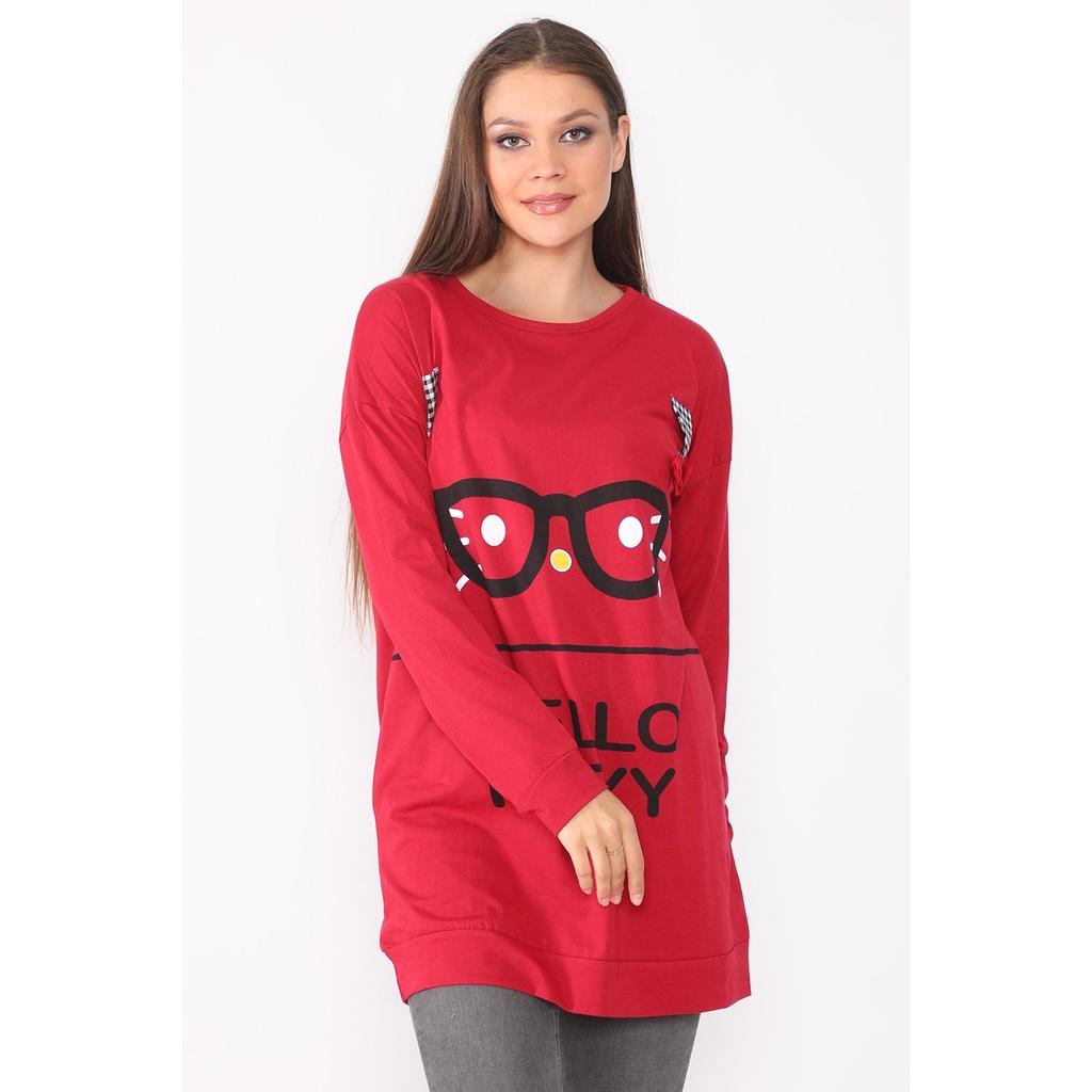 Tunika-Sweatshirt für Damen mit Charakterdruck