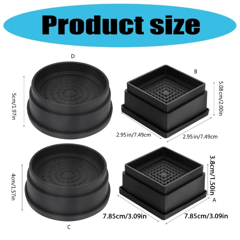 6Pcs Adjustable Bed Furniture Risers Heavy Duty Bed Lifts Risers With Rubber Pad for Couch Desk Sofa Table Enduring