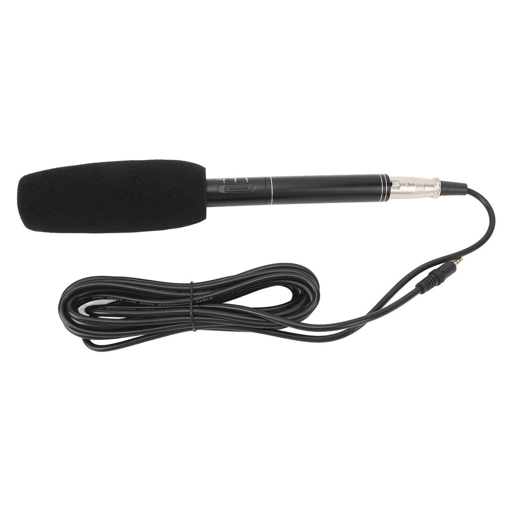Generic XLR Shotgun Microphone for Video Recording Professional Cardioid Condenser Mini Microphone for TV News Reporters and Interviewers