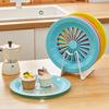 Plastic Round Hollow Basket Drainer Outdoor Picnic Food Tray BBQ Grill Plate Holder Wholesale