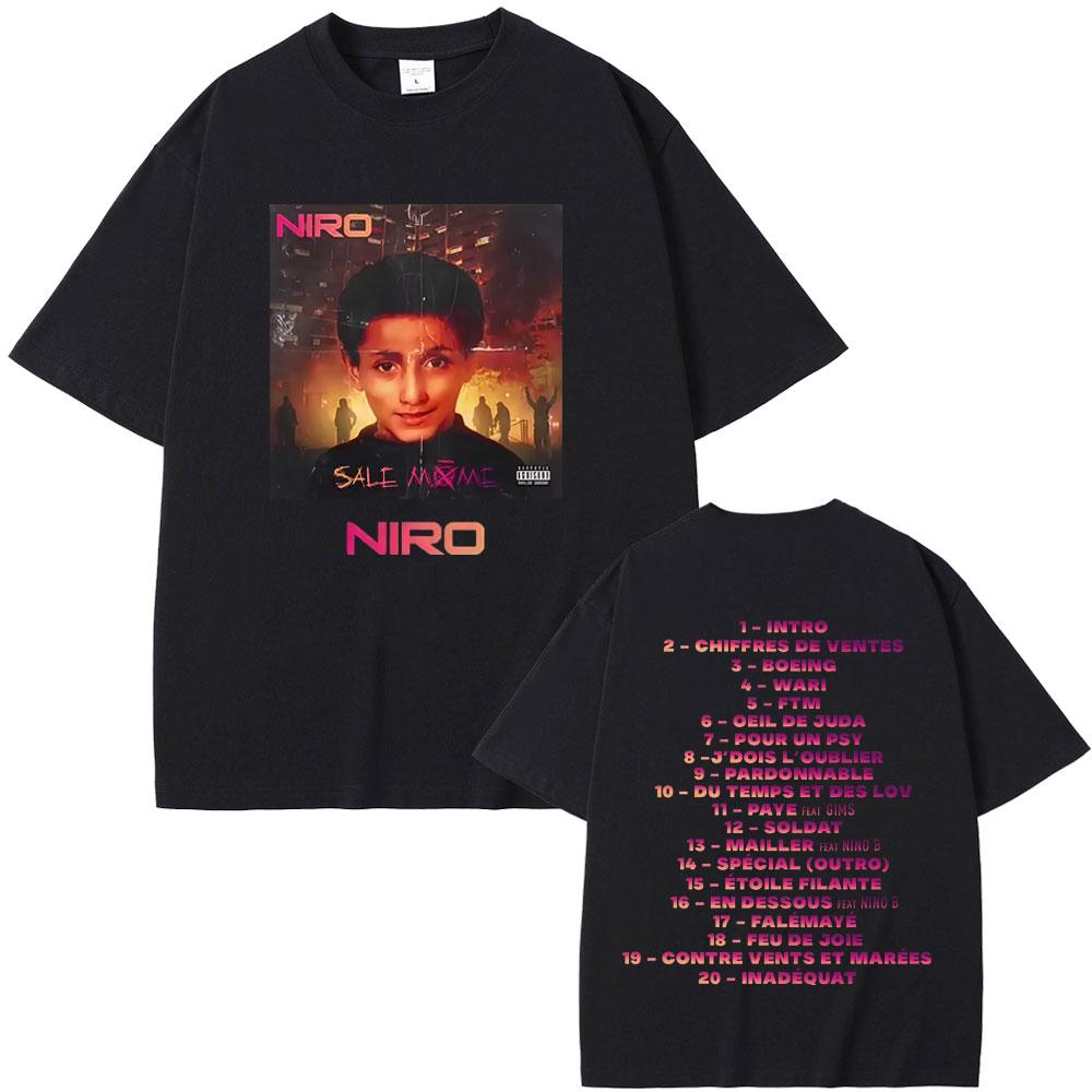 Rapper Niro OX7 Album Graphic T-shirt Unisex Women Hip Hop Fashion Pop Music T-shirts Male Casual Cotton Vintage T Shirt Streetwear
