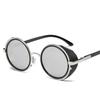 Steampunk Sunglasses Unisex Vintage Round Glasses Retro Style Punk Goggles Men Women Side Visor Circle Lens