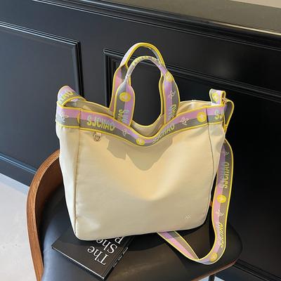 Trend Color Shoulder Strap Shoulder Bag Women's New Large Capacity Bag College Students Class Handheld Crossbody Bag