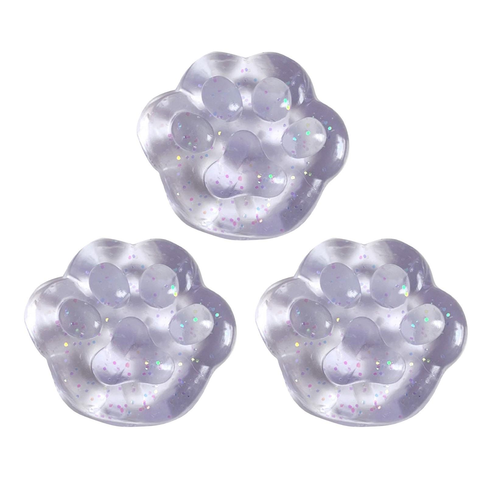 

New Squeeze Transparent Shiny Cat Paw Toy Simulation Simulation Reality Creative Quick Rebound Mini Cute Sensory Toy Gift (As shown-3315)-One Size
