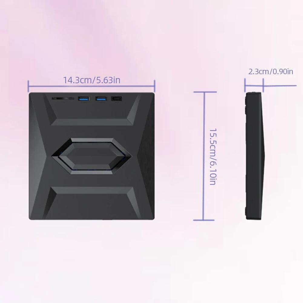 5 In 1 Portable CD DVD ROM with USB/Type-C Ports+ SD/TF Disk Reader Rewriter Drive for Mac/Linux Windows XP/10/8/7 Laptop PC