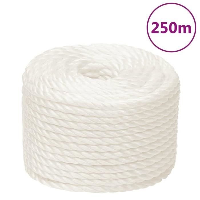 153067 vidaXL Work Rope White 16 Mm 250 M Polypropylene