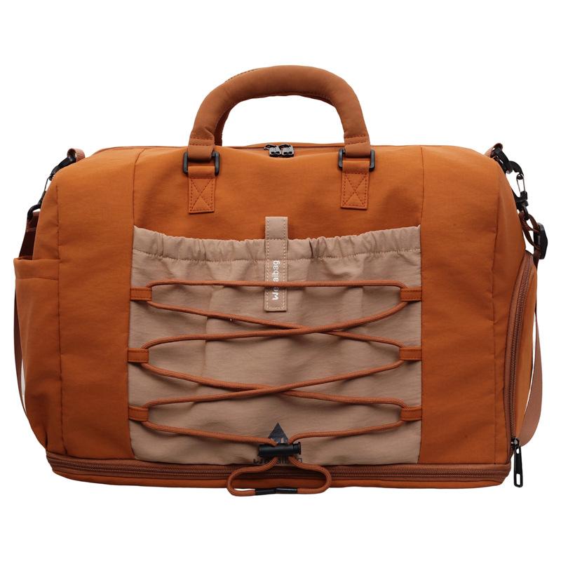 

Men s Duffel Bag with Front Lacing Design Large Capacity Travel Tote for Outdoor Use коричневый