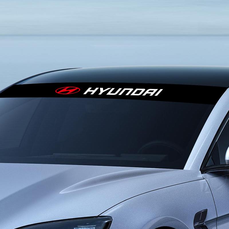 1Pcs Car Front Windshield Stickers Front and Rear Decorative Emblem For Hyundai I30 Tucson Veloster Kona I10 I35 Elantra Santa Fe Decor