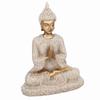 Meditating Seated Buddha Statue Carving Figurine Craft for Home Decoration Ornament (A Gold)
