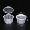 50Pcs Delivery Package Seasoning Box Sauce Box Seasoning Round Transparent Conjoined Plastic Box With Lid Multi Size Home Supply
