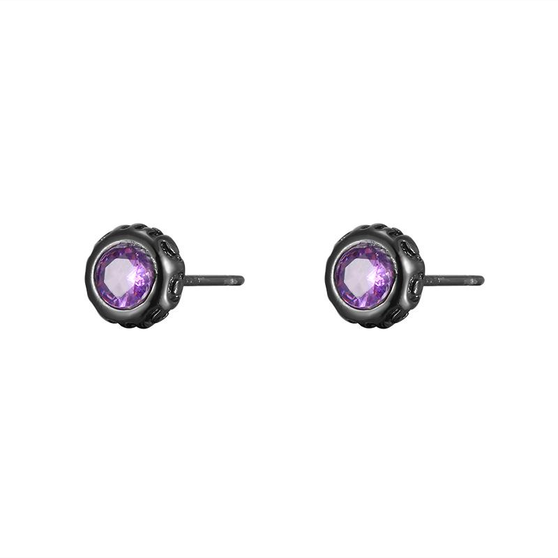 Black and Gold Minimalist Diamond Stud Earrings – Unisex, Versatile & High-End