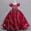 Kids Dress Girls Wedding Mesh Long Girl Dress Elegant Princess Party Pageant Formal Gown Teen Children