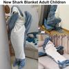 Super Soft Shark Sleeping Bag Flannel Cartoon Pajamas Funny Shark Blanket Hoodie  Adult Wearable