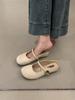 Inner Height Increase Mary Jane Bag Head Half Slippers Women's Summer Wear 2025 New French Round Head Light Mouth Versatile Sandals