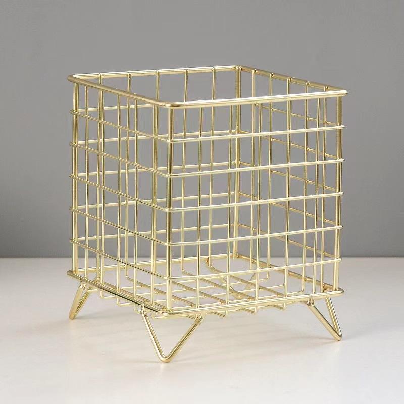 

Iron Storage Basket, Miscellaneous Items, Coffee Capsule Storage Box, Books, Snacks, Miscellaneous Items, Desktop Storage Basket золотистый