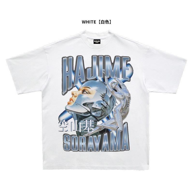 2026 Summer New Style RULEE Hajime Sorayama HighQuality HipHop Street Comfortable Mens Roundneck Printed TShirt