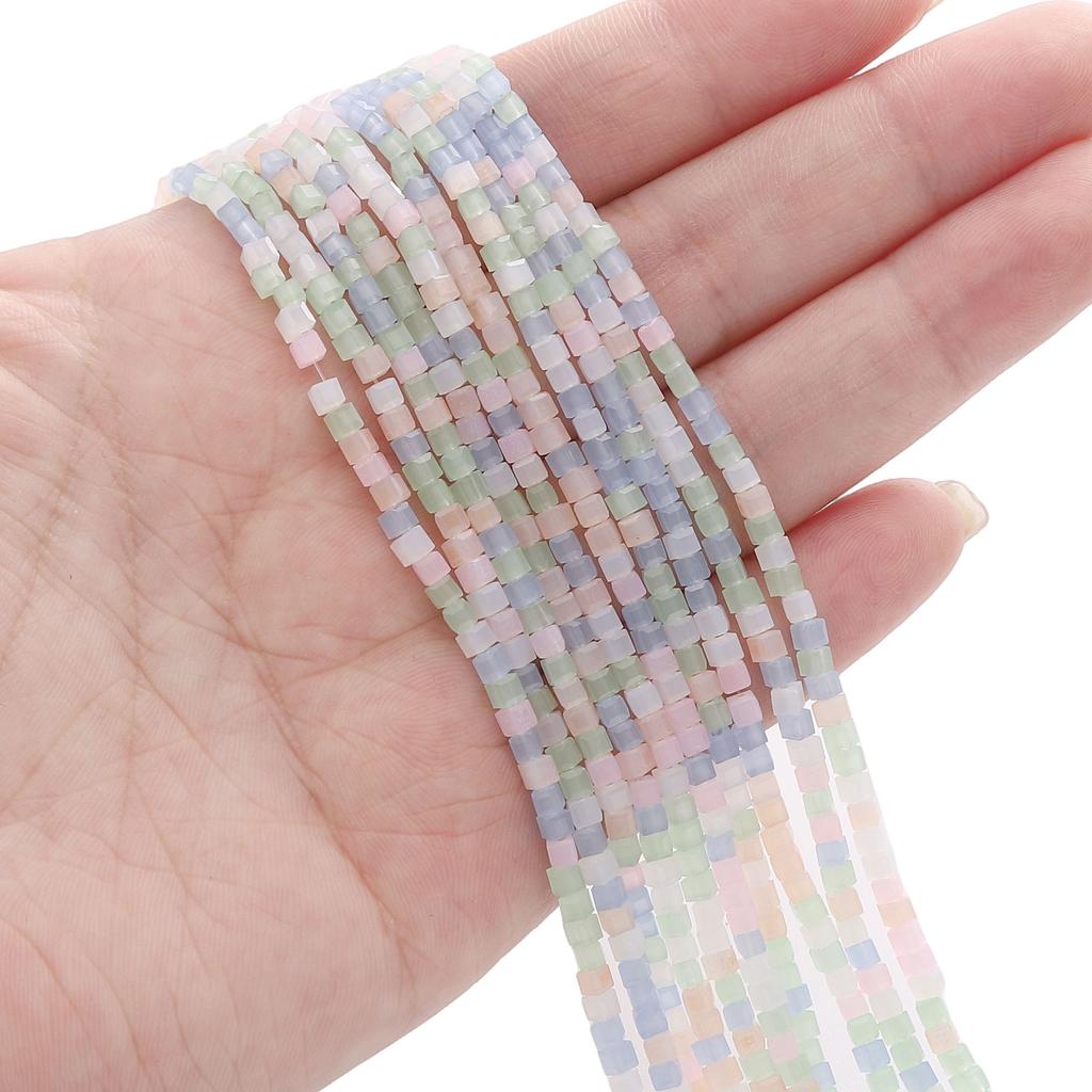 180Pcs Glass Surface Square Lnterval Bead For DIY Bracelets Necklaces Jewelry Making