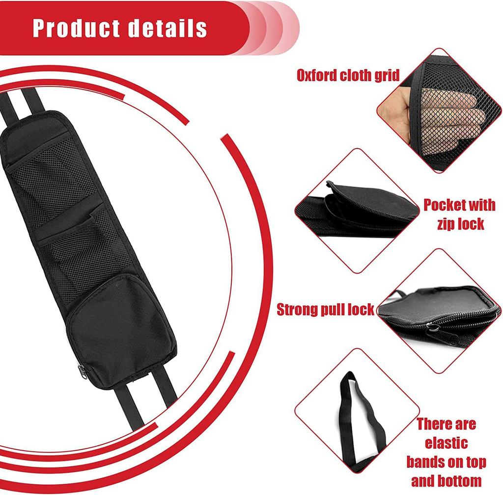 1pcs Car Seat Back Hanging Bag Oxford Cloth Waterproof Thermal Pressure Resistant Handle Side Storage Bag Vehicle Compression