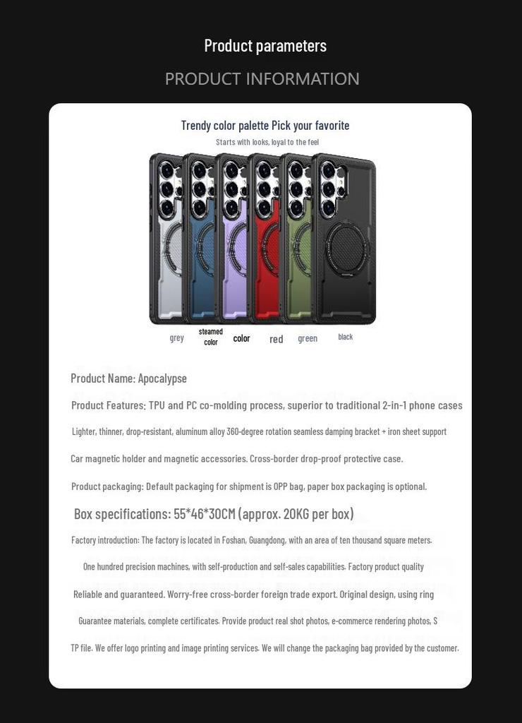 Samsung S26 Ultra Multifunctional Phone Case with Rotating Ring & Magnetic Stand - S25 Protective Cover