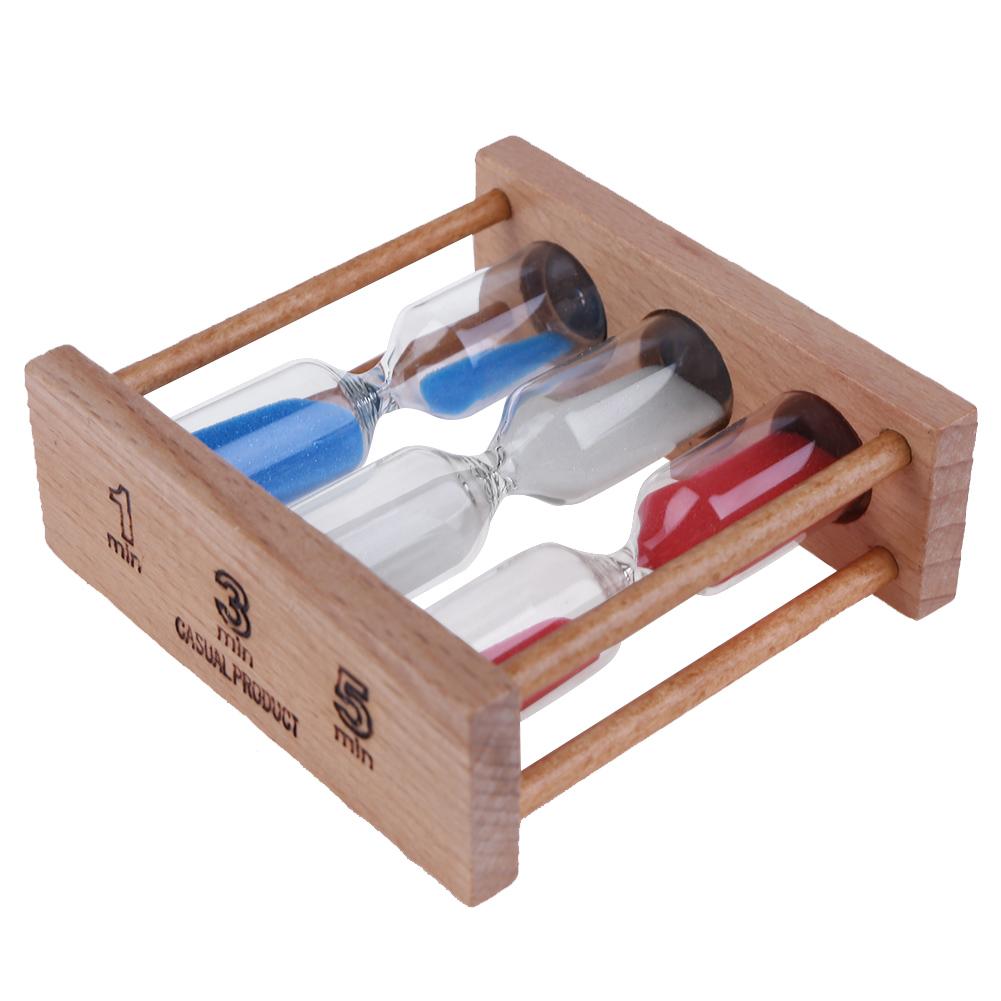 Wood Frame Hourglass Sandglass Home Table Decor Birthday Gift Random Color