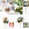 Beautiful 1 Bunch 12 Heads Rustic Retro Tea Rose Silk Artificial Flower Arrangement For Home Decor