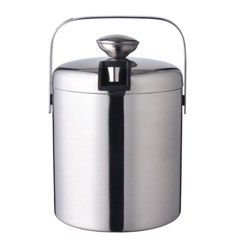1300ml Insulated 1300ml Stainless Steel Ice Bucket Wine Cooler with Ice Bucket Without Ice Cooler with Handle | Ice Bucket and Clamp