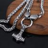 Men's Snake Necklace Viking Thunderhammer Pendant Necklace