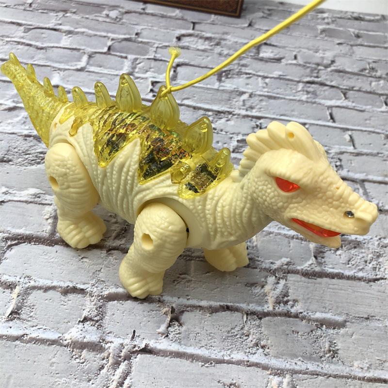 Detské svietiace dinosaurie hračky Deti Chodiace Ťahacie Dinosaurus Spievajúci Hudobný Dinosaurus Elektronické Vodítko Hračky