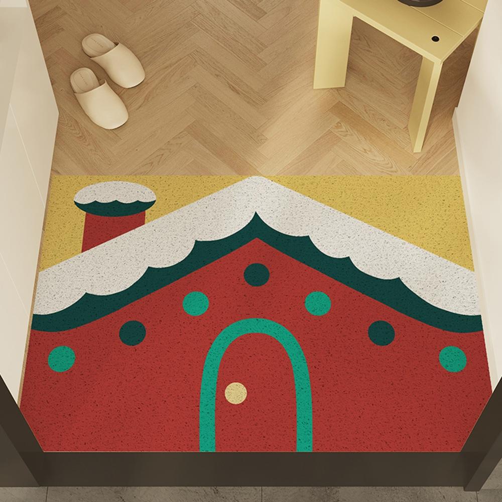 Christmas Floor Mat For The Entrance Door, Floor Mat For The Foyer, Gingerbread House Carpet For Home Decoration