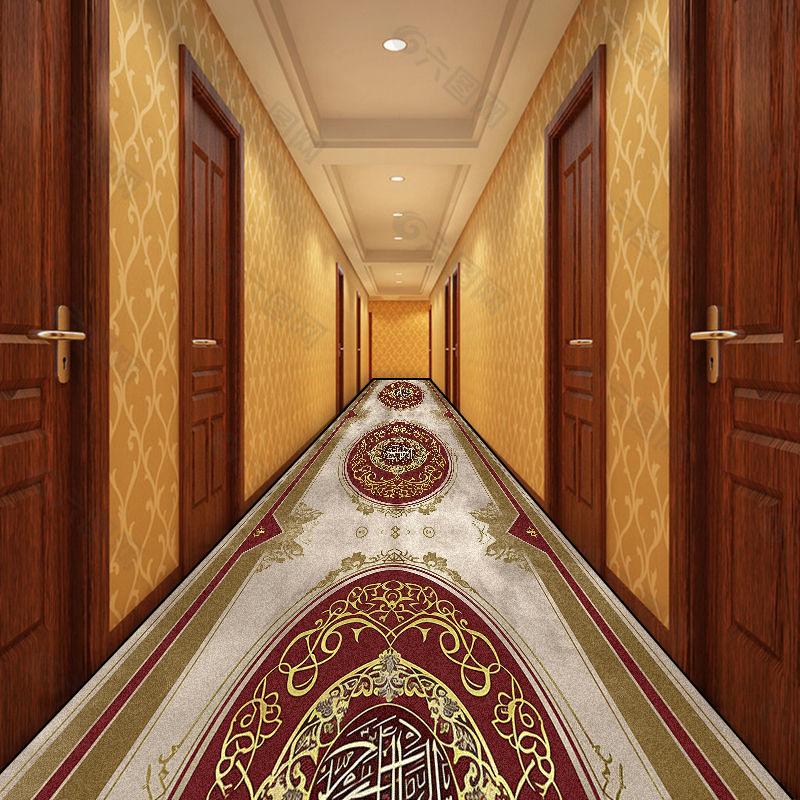 Gorgeous Retro European Decoration Home Carpet Runner Red Long Corridor Rugs Non-slip Stairway Carpets Luxury Doorway Floor Mats