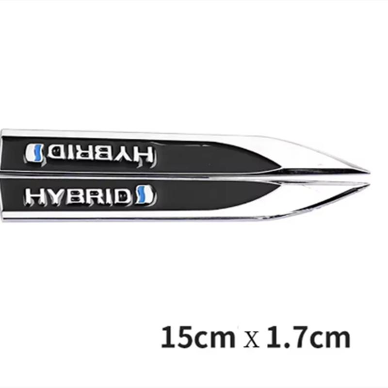 2pcs Metal Hybrid Logo Side Bumper Emblem Badge Stickers for Toyota RAV 4 Prado Camry Corolla Yaris Car Accessories