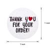 500Pcs Round Thank You For Your Order Sticker Heart Thanks For Shopping