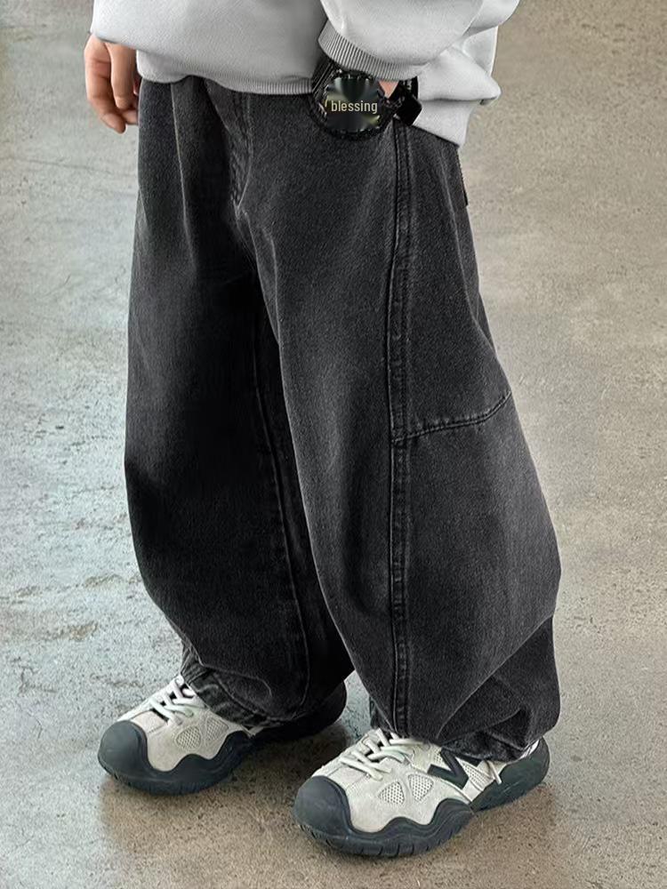 Trendige Wide-Leg Jeans für Jungen - Frühjahr/Herbst 2026 Kollektion 120 cm black