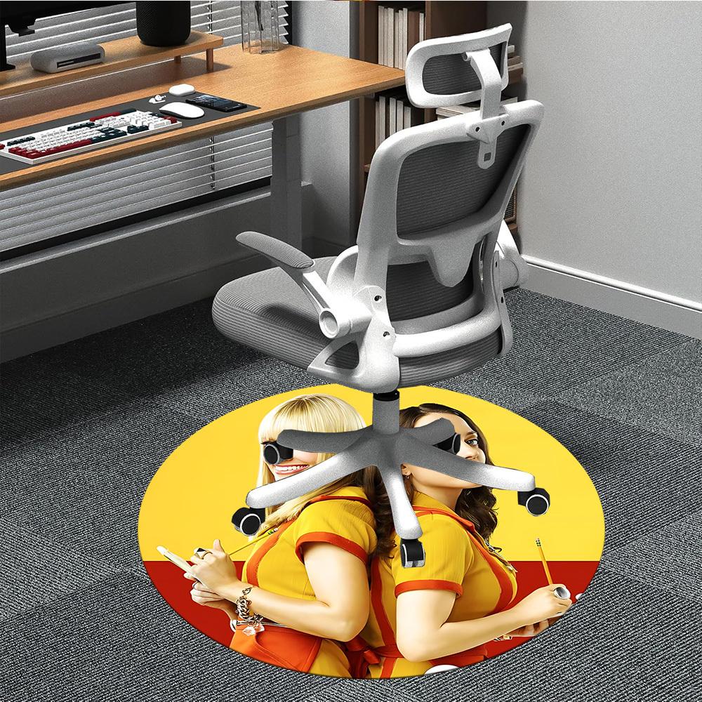

1pc Broke Girls Office Round Area Rug, Under Office Chairs Bedroom Living Room Home Decor a1022301 80cm by 80cm