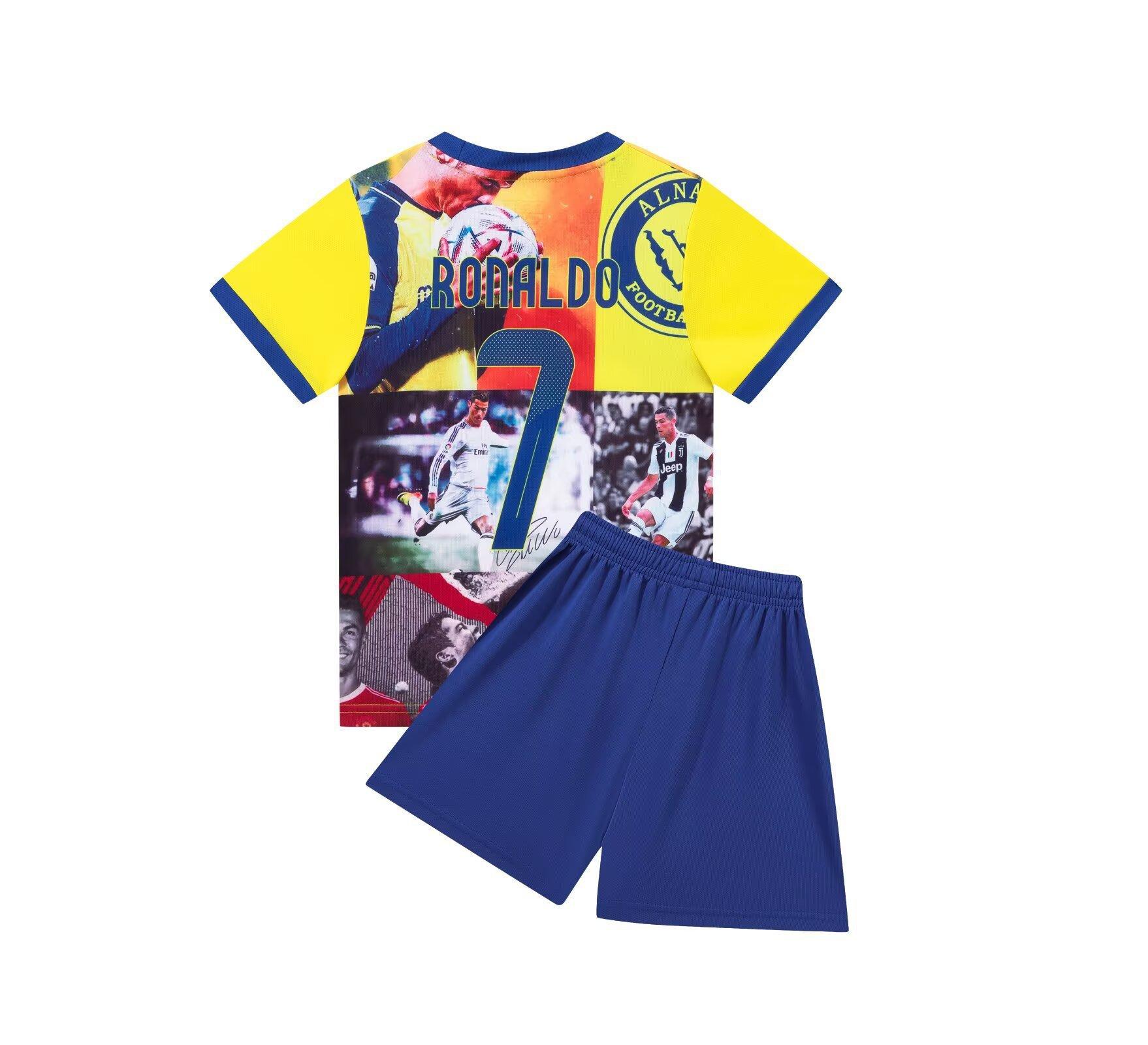 Football training jersey 2526 Riyadh special edition yellow No. 7 club football jersey children s jersey jersey 14 14