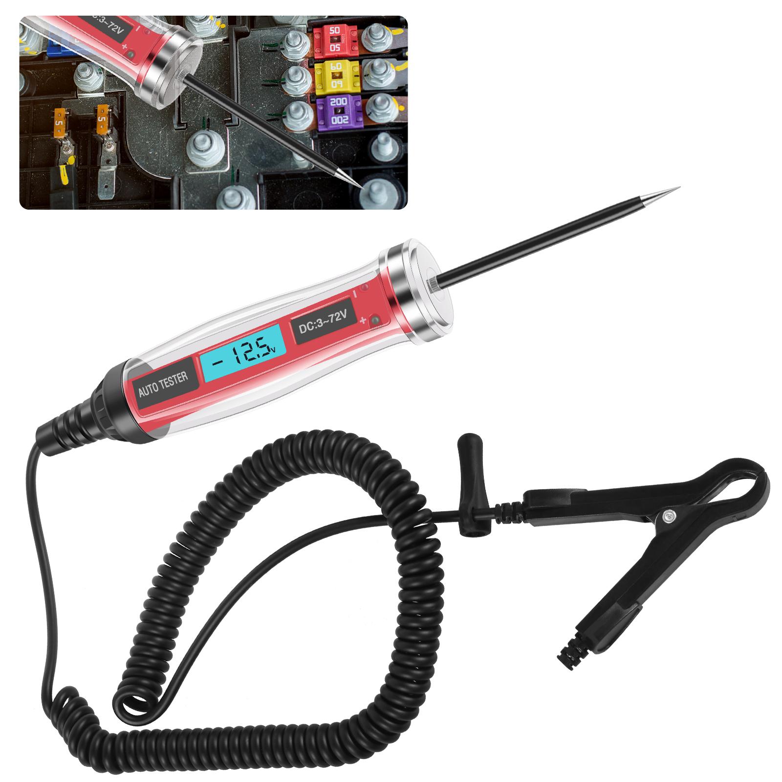 

Car Circuit Tester 3-72V DC LCD Digital Display Voltage Tester Portable Digital Circuit Test Pen Voltage Detector Auto Repair