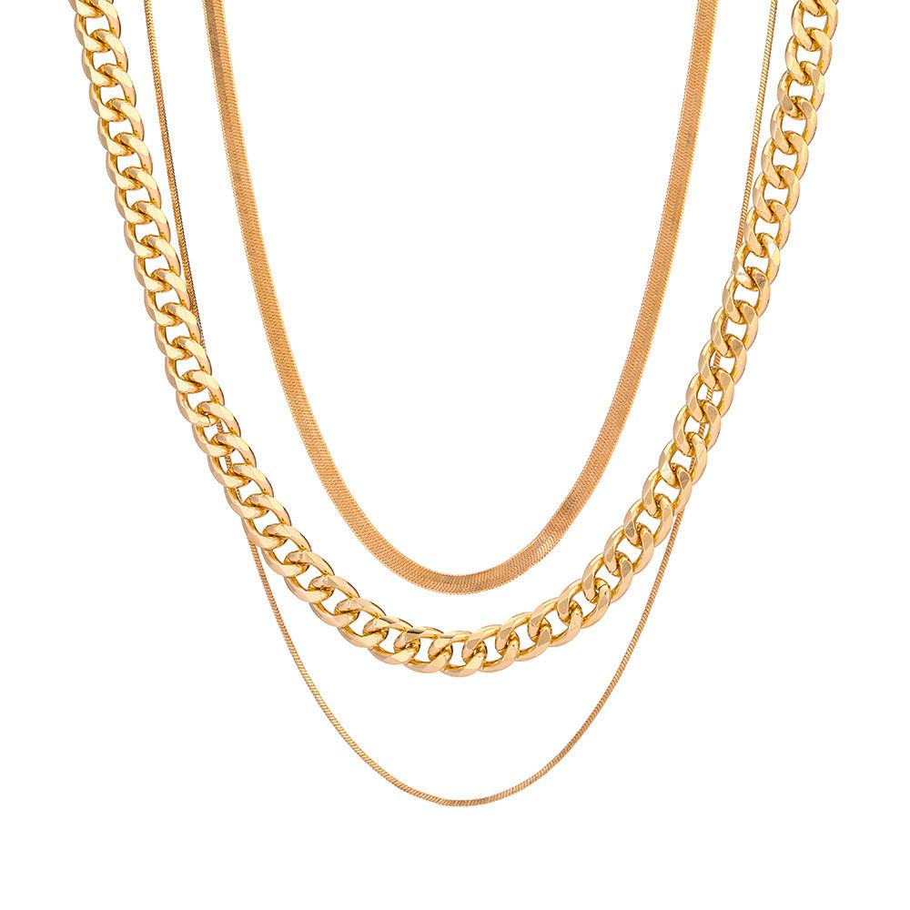 

Fashionable Geometric Alloy Multi-layer Chain Necklace For Women s Trendy Accessories