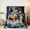 Vibrant Jumping Bass Fish with Lure Design Flannel Blanket for Bedroom, Living Room, Sofa, and Nap Sofas.